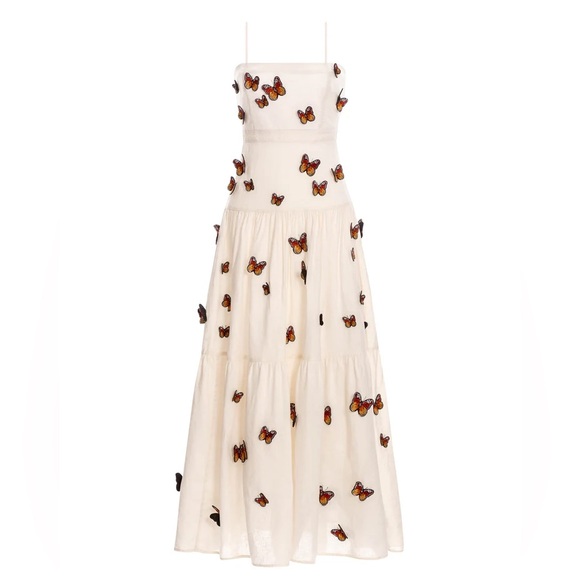 AGUA BY AGUA BENDITA
Lima Appliquéd Tiered Linen Maxi Dress - Picture 3 of 7